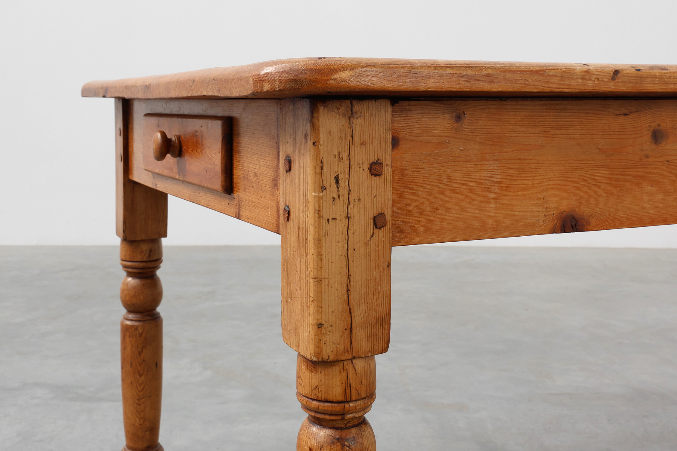 Antique Pine Farmhouse Table, France, Late 19th Century thumbnail